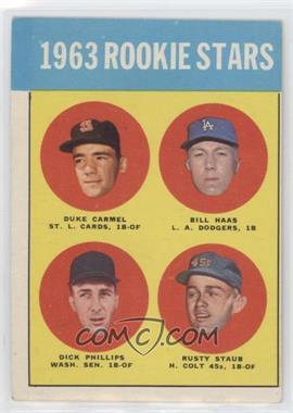 1963 Topps - [Base] #544 - High # - 1963 Rookie Stars (Duke Carmel, Bill Haas, Dick Phillips, Rusty Staub)