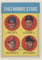 High # - 1963 Rookie Stars (Brock Davis, Jim Gosger, John Herrnstein, Willie St…