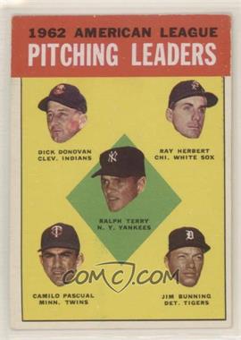 1963 Topps - [Base] #8 - League Leaders - Ralph Terry, Dick Donovan, Ray Herbert, Camilo Pascual, Jim Bunning [Good to VG‑EX]