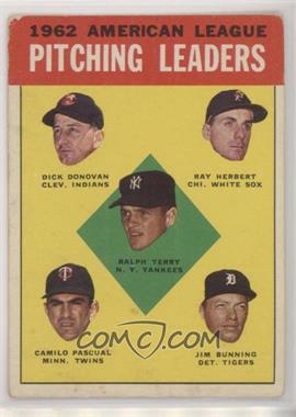 1963 Topps - [Base] #8 - League Leaders - Ralph Terry, Dick Donovan, Ray Herbert, Camilo Pascual, Jim Bunning [Good to VG‑EX]