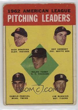 1963 Topps - [Base] #8 - League Leaders - Ralph Terry, Dick Donovan, Ray Herbert, Camilo Pascual, Jim Bunning [Poor to Fair]