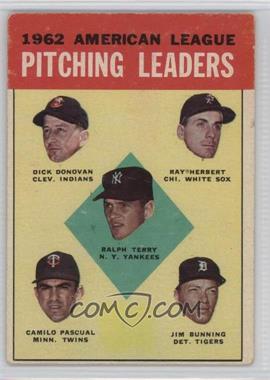 1963 Topps - [Base] #8 - League Leaders - Ralph Terry, Dick Donovan, Ray Herbert, Camilo Pascual, Jim Bunning [Good to VG‑EX]