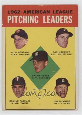 1963 Topps - [Base] #8 - League Leaders - Ralph Terry, Dick Donovan, Ray Herbert, Camilo Pascual, Jim Bunning [Good to VG‑EX]