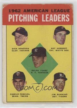 1963 Topps - [Base] #8 - League Leaders - Ralph Terry, Dick Donovan, Ray Herbert, Camilo Pascual, Jim Bunning [Poor to Fair]