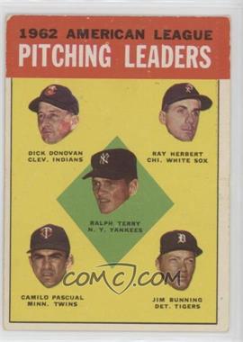 1963 Topps - [Base] #8 - League Leaders - Ralph Terry, Dick Donovan, Ray Herbert, Camilo Pascual, Jim Bunning [Good to VG‑EX]