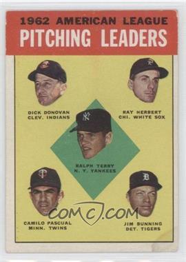 1963 Topps - [Base] #8 - League Leaders - Ralph Terry, Dick Donovan, Ray Herbert, Camilo Pascual, Jim Bunning [Poor to Fair]