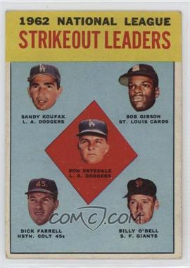 1963 Topps - [Base] #9 - League Leaders - Don Drysdale, Sandy Koufax, Bob Gibson, Turk Farrell, Billy O'Dell