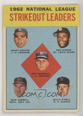 1963 Topps - [Base] #9 - League Leaders - Don Drysdale, Sandy Koufax, Bob Gibson, Turk Farrell, Billy O'Dell