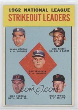 1963 Topps - [Base] #9 - League Leaders - Don Drysdale, Sandy Koufax, Bob Gibson, Turk Farrell, Billy O'Dell