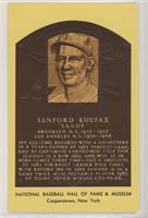 Inducted 1972 - Sandy Koufax [Good to VG‑EX]