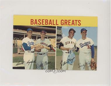 1964 Plastichrome Los Angeles Dodgers Postcards - [Base] #DCMK - Don Drysdale, Dean Chance, Willie Mays, Sandy Koufax [Poor to Fair]