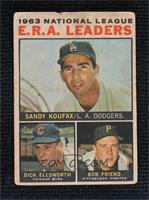 1963 NL ERA Leaders (Sandy Koufax, Dick Ellsworth, Bob Friend) [Poor to&nb…