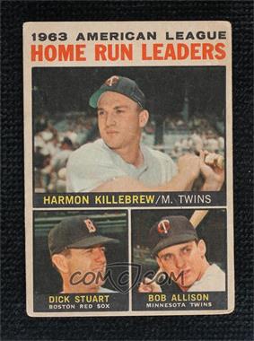 1964 Topps - [Base] - Venezuelan #10 - League Leaders - 1963 AL Home Run Leaders (Harmon Killebrew, Bob Allison, Dick Stuart) [Poor to Fair]