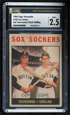 1964 Topps - [Base] - Venezuelan #182 - Sox Sockers (Carl Yastrzemski, Chuck Schilling) [CSG 2.5 Good+]