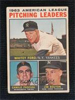 League Leaders - 1963 AL Pitching Leaders (Whitey Ford, Camilo Pascual, Jim Bou…