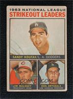 1963 NL Strikeout Leaders (Sandy Koufax, Jim Maloney, Don Drysdale)