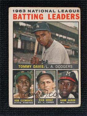 1964 Topps - [Base] - Venezuelan #7 - League Leaders - 1963 NL Batting Leaders (Tommy Davis, Roberto Clemente, Hank Aaron, Dick Groat) [Poor to Fair]