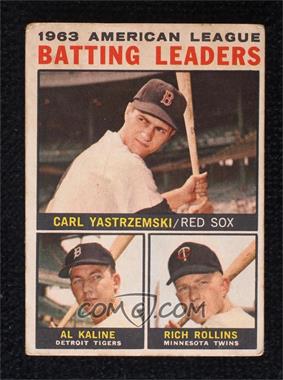 1964 Topps - [Base] - Venezuelan #8 - League Leaders - 1963 AL Batting Leaders (Carl Yastrzemski, Al Kaline, Rich Rollins) [Poor to Fair]