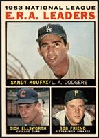 League Leaders - 1963 NL ERA Leaders (Sandy Koufax, Dick Ellsworth, Bob Friend)…