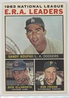 League Leaders - 1963 NL ERA Leaders (Sandy Koufax, Dick Ellsworth, Bob Friend)