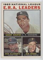 League Leaders - 1963 NL ERA Leaders (Sandy Koufax, Dick Ellsworth, Bob Friend)