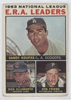 League Leaders - 1963 NL ERA Leaders (Sandy Koufax, Dick Ellsworth, Bob Friend)…