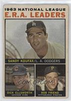 League Leaders - 1963 NL ERA Leaders (Sandy Koufax, Dick Ellsworth, Bob Friend)