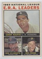 League Leaders - 1963 NL ERA Leaders (Sandy Koufax, Dick Ellsworth, Bob Friend)