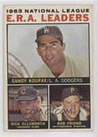 League Leaders - 1963 NL ERA Leaders (Sandy Koufax, Dick Ellsworth, Bob Friend)…