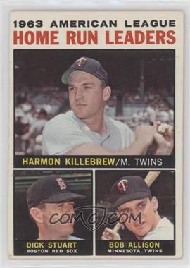 1964 Topps - [Base] #10 - League Leaders - 1963 AL Home Run Leaders (Harmon Killebrew, Bob Allison, Dick Stuart)