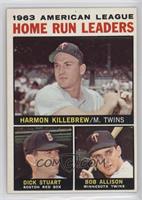 League Leaders - 1963 AL Home Run Leaders (Harmon Killebrew, Bob Allison, Dick …