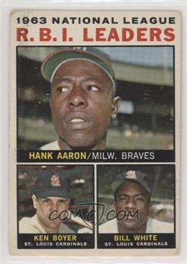 1964 Topps - [Base] #11 - League Leaders - 1963 NL R.B.I. Leaders (Hank Aaron, Ken Boyer, Bill White) [Good to VG‑EX]