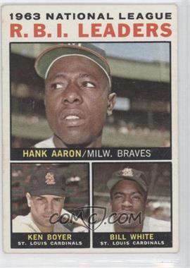 1964 Topps - [Base] #11 - League Leaders - 1963 NL R.B.I. Leaders (Hank Aaron, Ken Boyer, Bill White) [Good to VG‑EX]