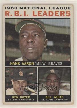 1964 Topps - [Base] #11 - League Leaders - 1963 NL R.B.I. Leaders (Hank Aaron, Ken Boyer, Bill White) [Good to VG‑EX]