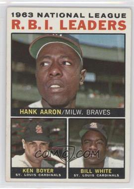 1964 Topps - [Base] #11 - League Leaders - 1963 NL R.B.I. Leaders (Hank Aaron, Ken Boyer, Bill White) [Good to VG‑EX]