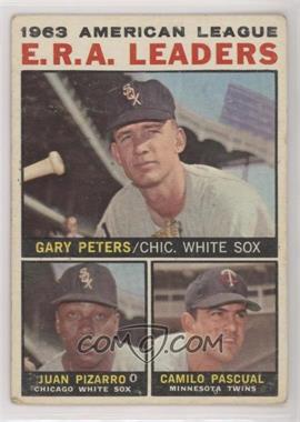 1964 Topps - [Base] #2 - League Leaders - 1963 AL ERA Leaders (Gary Peters, Juan Pizarro, Camilo Pascual) [Good to VG‑EX]