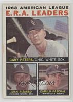 League Leaders - 1963 AL ERA Leaders (Gary Peters, Juan Pizarro, Camilo Pascual)