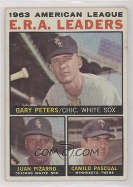 1964 Topps - [Base] #2 - League Leaders - 1963 AL ERA Leaders (Gary Peters, Juan Pizarro, Camilo Pascual) [Good to VG‑EX]