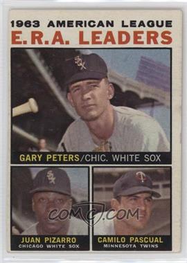 1964 Topps - [Base] #2 - League Leaders - 1963 AL ERA Leaders (Gary Peters, Juan Pizarro, Camilo Pascual)