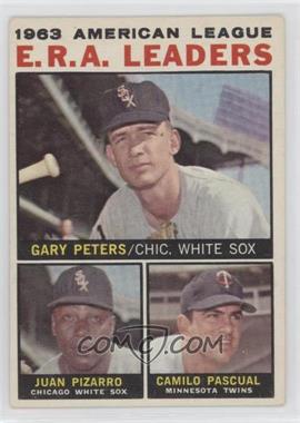 1964 Topps - [Base] #2 - League Leaders - 1963 AL ERA Leaders (Gary Peters, Juan Pizarro, Camilo Pascual)