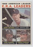 League Leaders - 1963 AL ERA Leaders (Gary Peters, Juan Pizarro, Camilo Pascual)