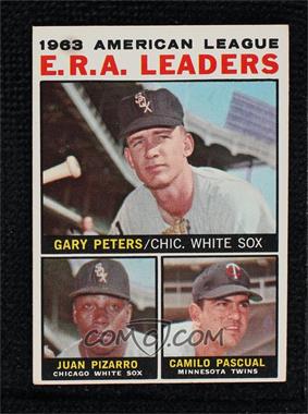 1964 Topps - [Base] #2 - League Leaders - 1963 AL ERA Leaders (Gary Peters, Juan Pizarro, Camilo Pascual) [Poor to Fair]