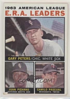 1964 Topps - [Base] #2 - League Leaders - 1963 AL ERA Leaders (Gary Peters, Juan Pizarro, Camilo Pascual)