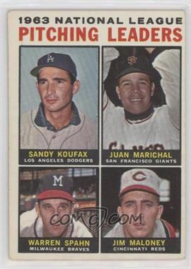 1964 Topps - [Base] #3 - League Leaders - 1963 NL Pitching Leaders (Sandy Koufax, Juan Marichal, Warren Spahn, Jim Maloney)