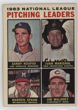 1964 Topps - [Base] #3 - League Leaders - 1963 NL Pitching Leaders (Sandy Koufax, Juan Marichal, Warren Spahn, Jim Maloney)