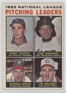 1964 Topps - [Base] #3 - League Leaders - 1963 NL Pitching Leaders (Sandy Koufax, Juan Marichal, Warren Spahn, Jim Maloney)