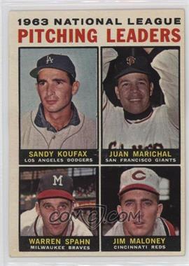 1964 Topps - [Base] #3 - League Leaders - 1963 NL Pitching Leaders (Sandy Koufax, Juan Marichal, Warren Spahn, Jim Maloney)