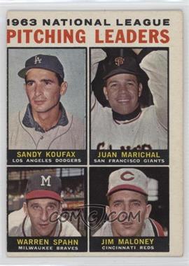 1964 Topps - [Base] #3 - League Leaders - 1963 NL Pitching Leaders (Sandy Koufax, Juan Marichal, Warren Spahn, Jim Maloney)