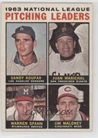 League Leaders - 1963 NL Pitching Leaders (Sandy Koufax, Juan Marichal, Warren …