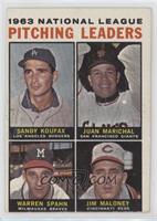 League Leaders - 1963 NL Pitching Leaders (Sandy Koufax, Juan Marichal, Warren …